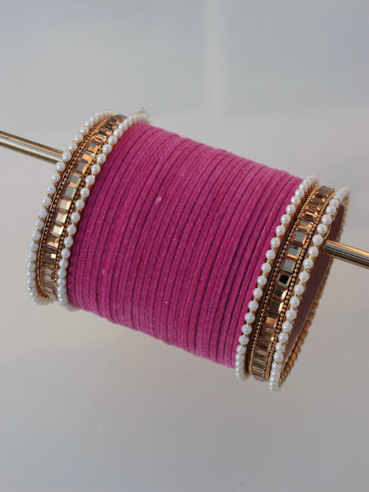 Velvet Empress Bangle Set-8-Mid Pink