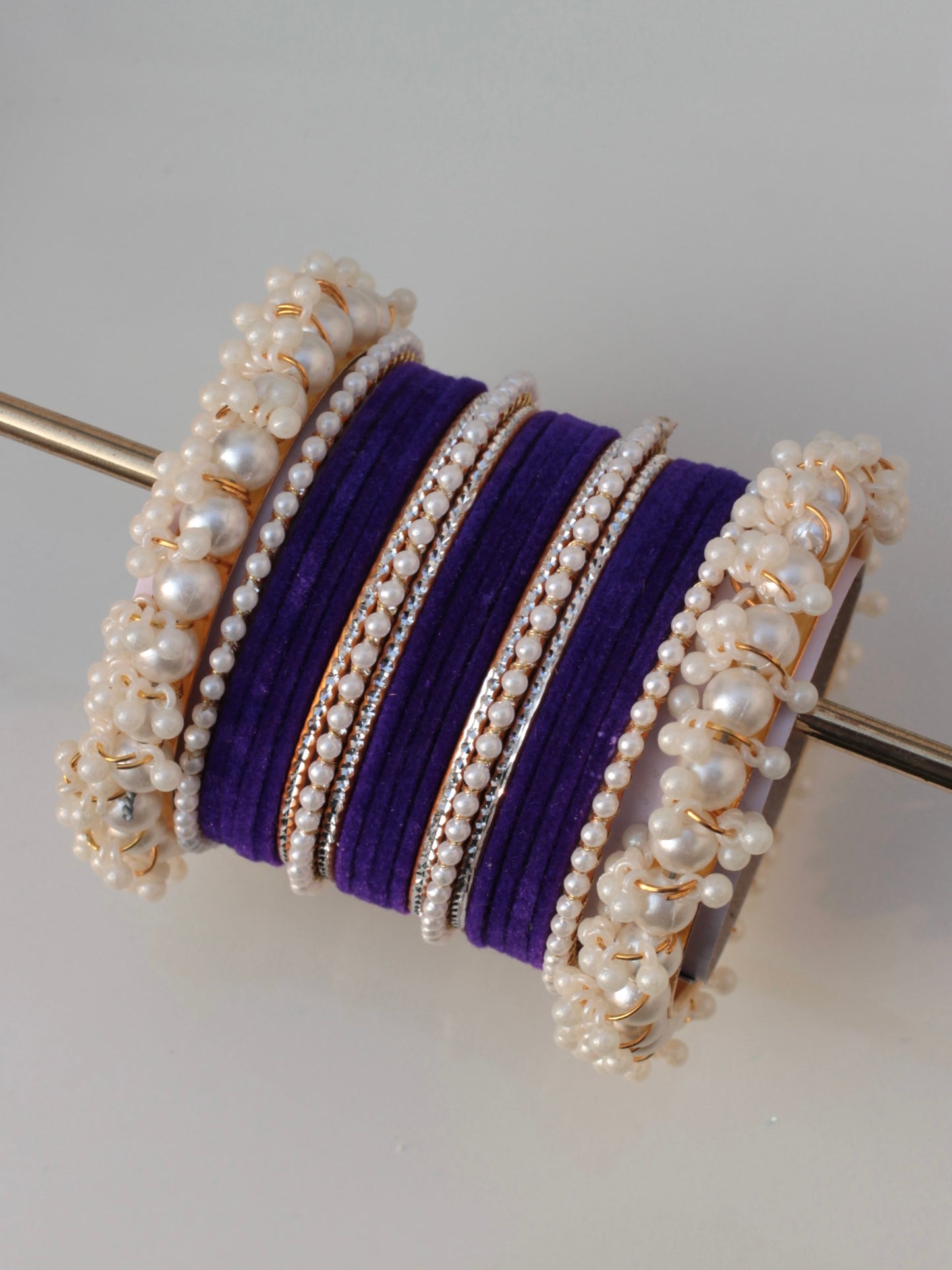 Noor-e-Moti Bangle Set-7-Purple