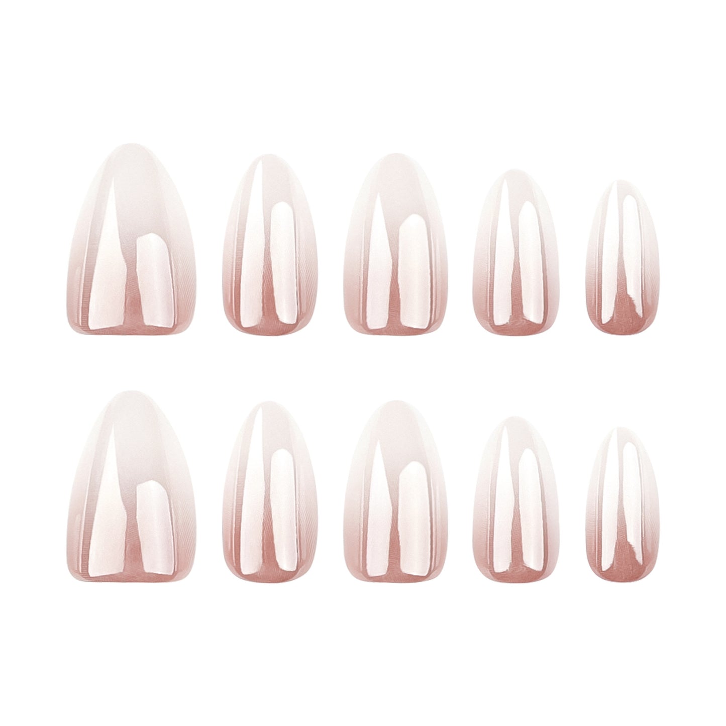 Viral Glazed Ombre Nails (30 nails in one pack) -3495-Medium Length Almond nails- Free 4 pc nail kit included