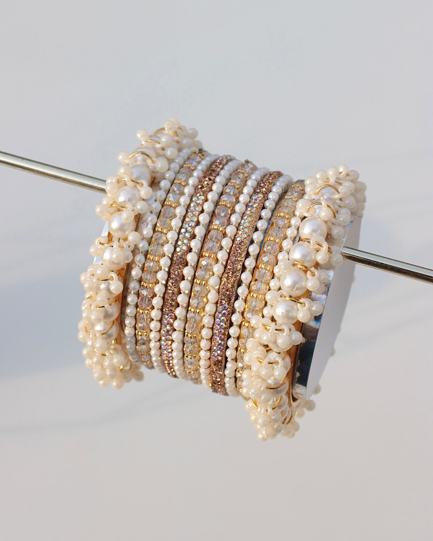 Glided Gleam Bangle Set-Copper Golden