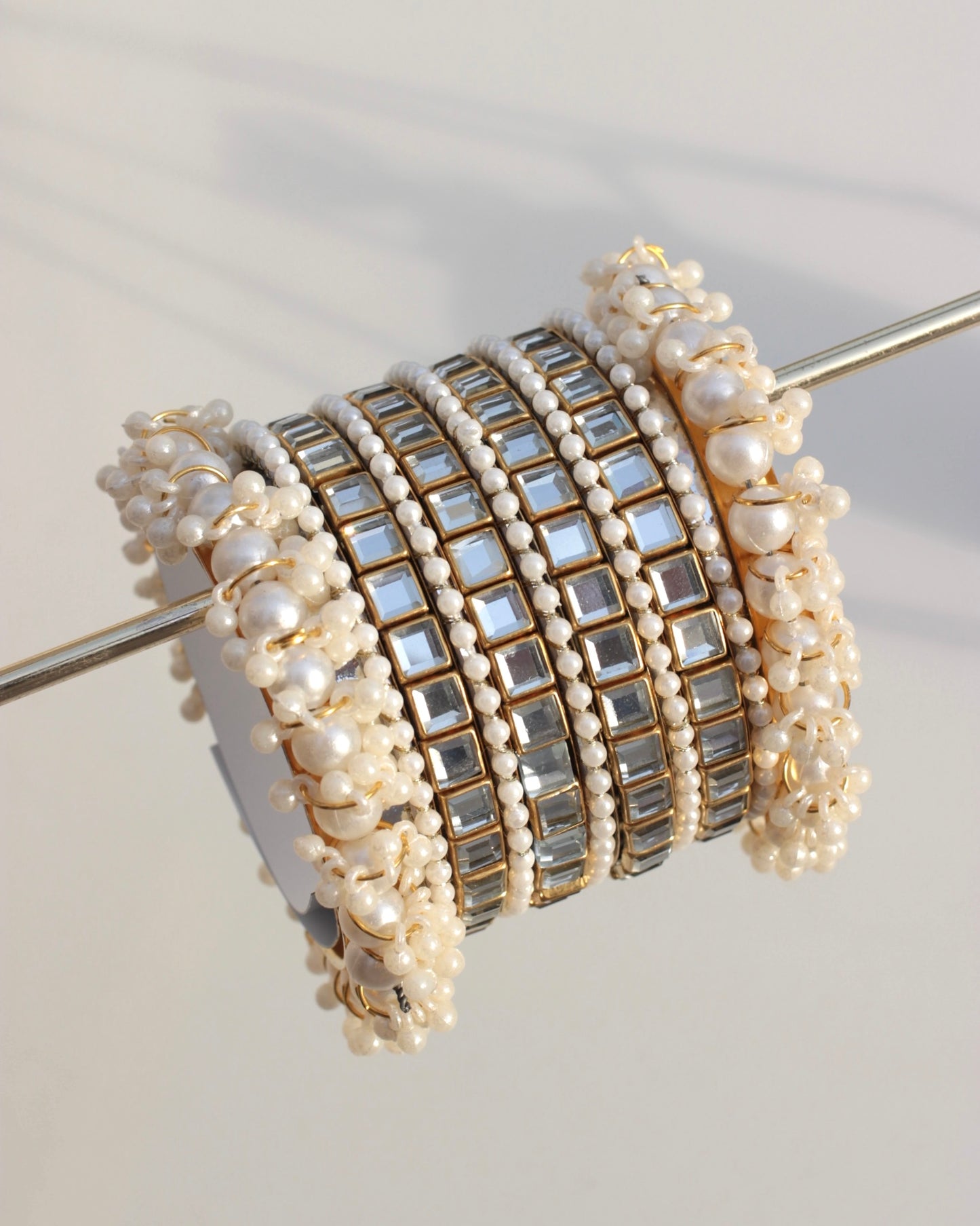 Noorané Bangle Set -Silver + Gold
