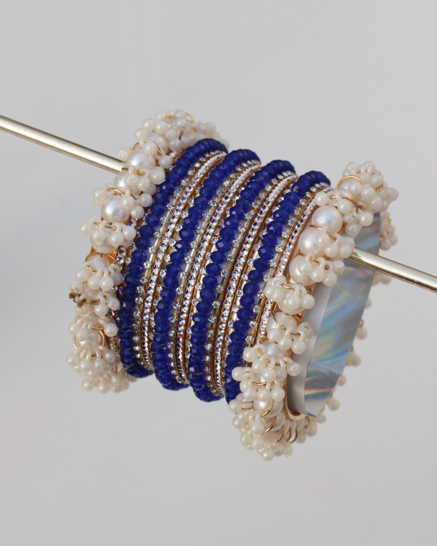 Naqsh-e-Sitara Bangle Set-Dark Blue