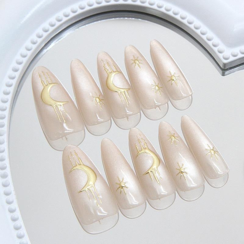 3D handmade cat-eye glitter Nails-160- FREE Nail-kit included with this Nails pack-CL