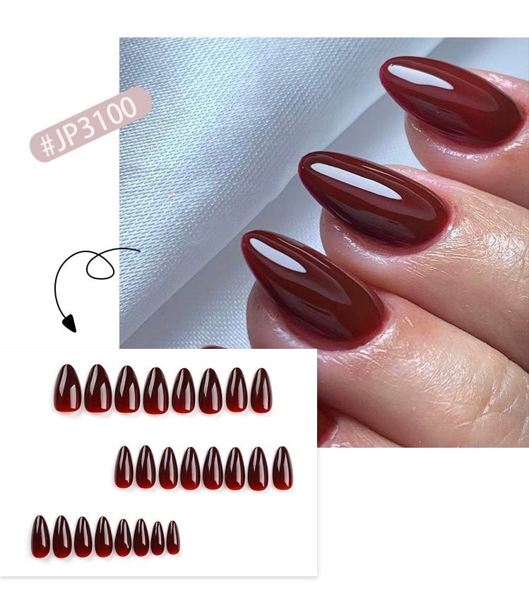 Nails-3100-Medium Length Almond nails- Free 4 pc nail kit included
