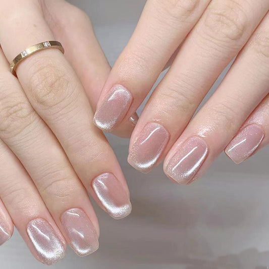 Handmade cat-eye Nails-002- Free 24 pc Sticker Sheet  included