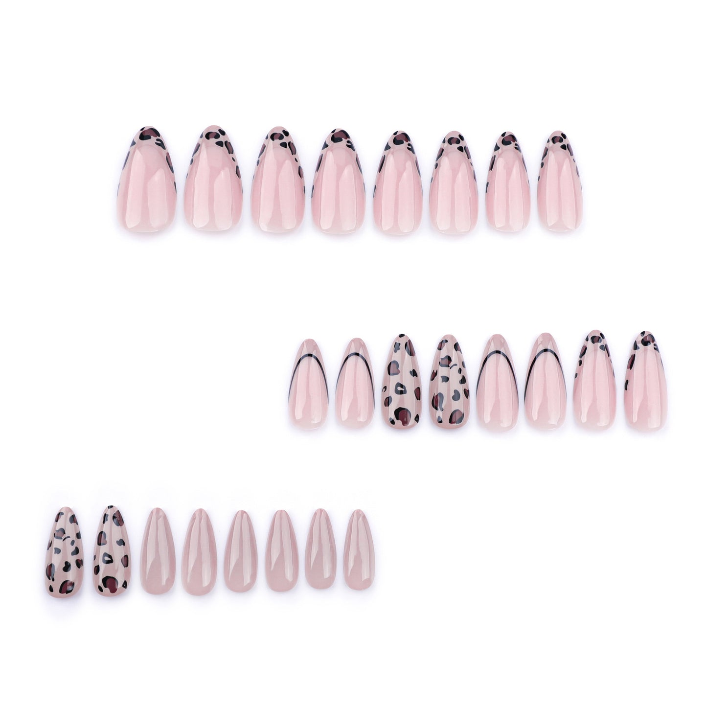 Nails-3585-Medium Length Almond nails- Free 24 pc Sticker Sheet included