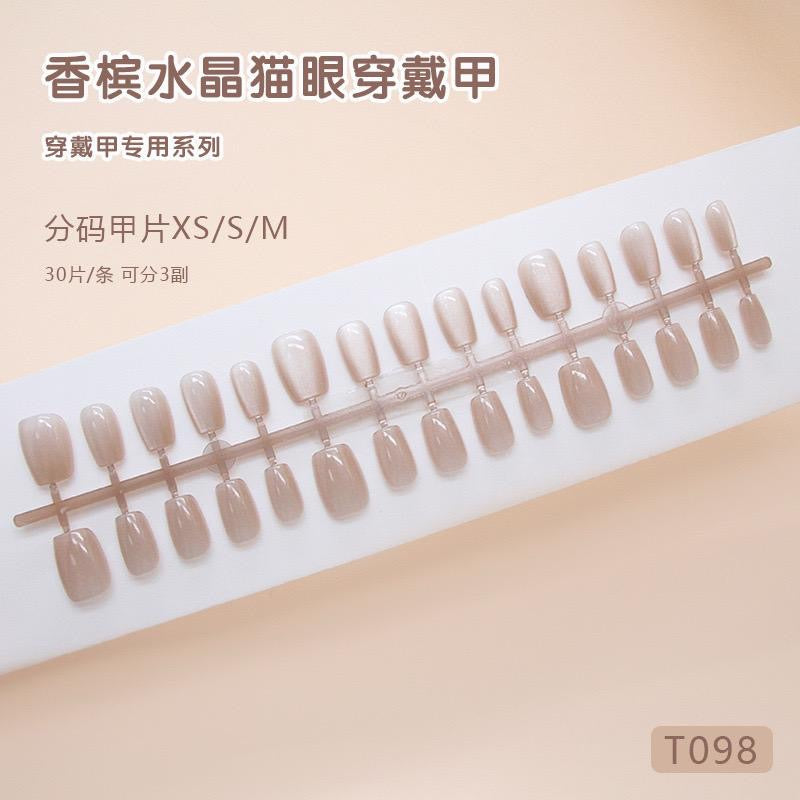 Handmade cat-eye Nails-098- FREE Nail-kit included with this Nails pack-CL