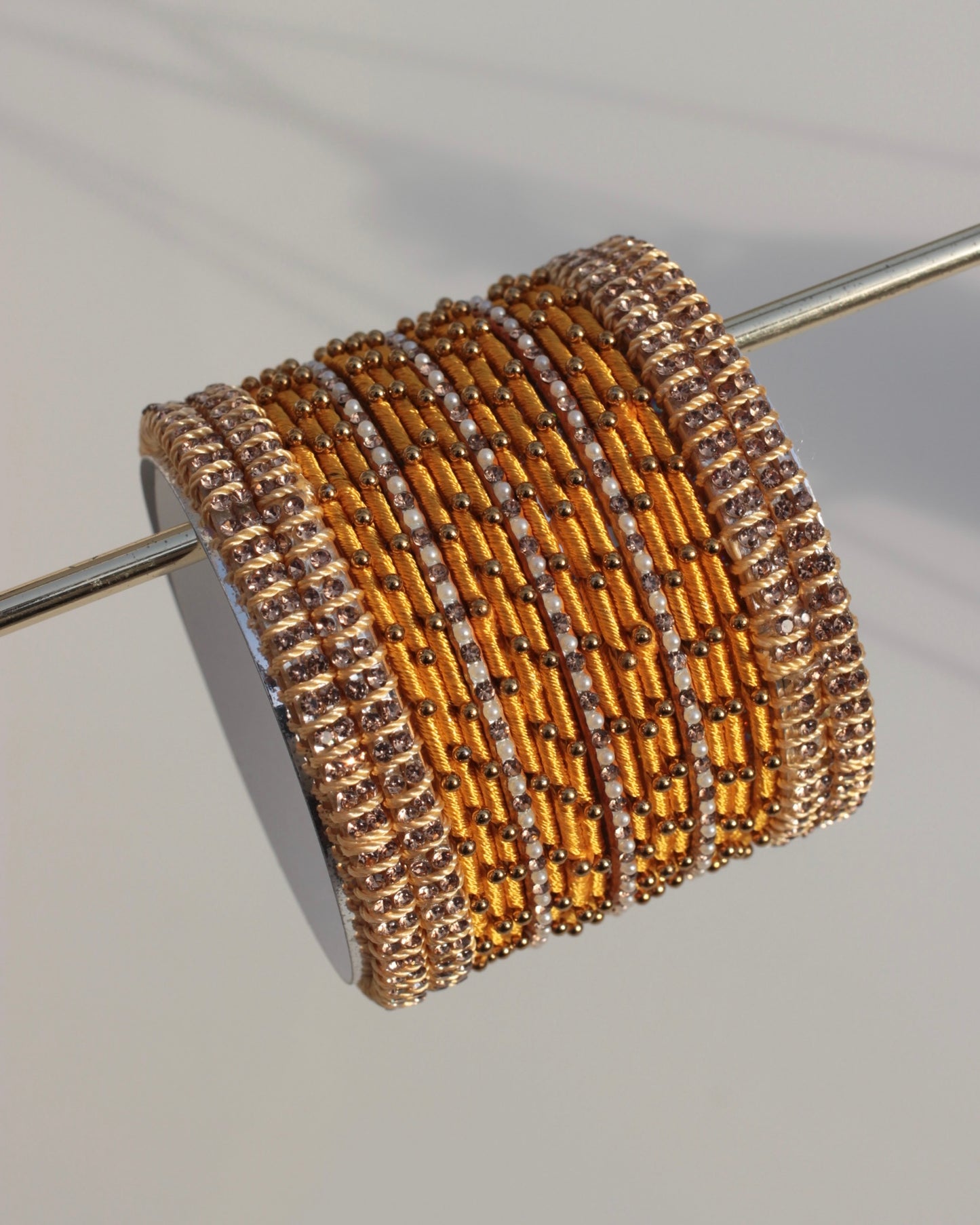 Aura Bangle Set-Mustard