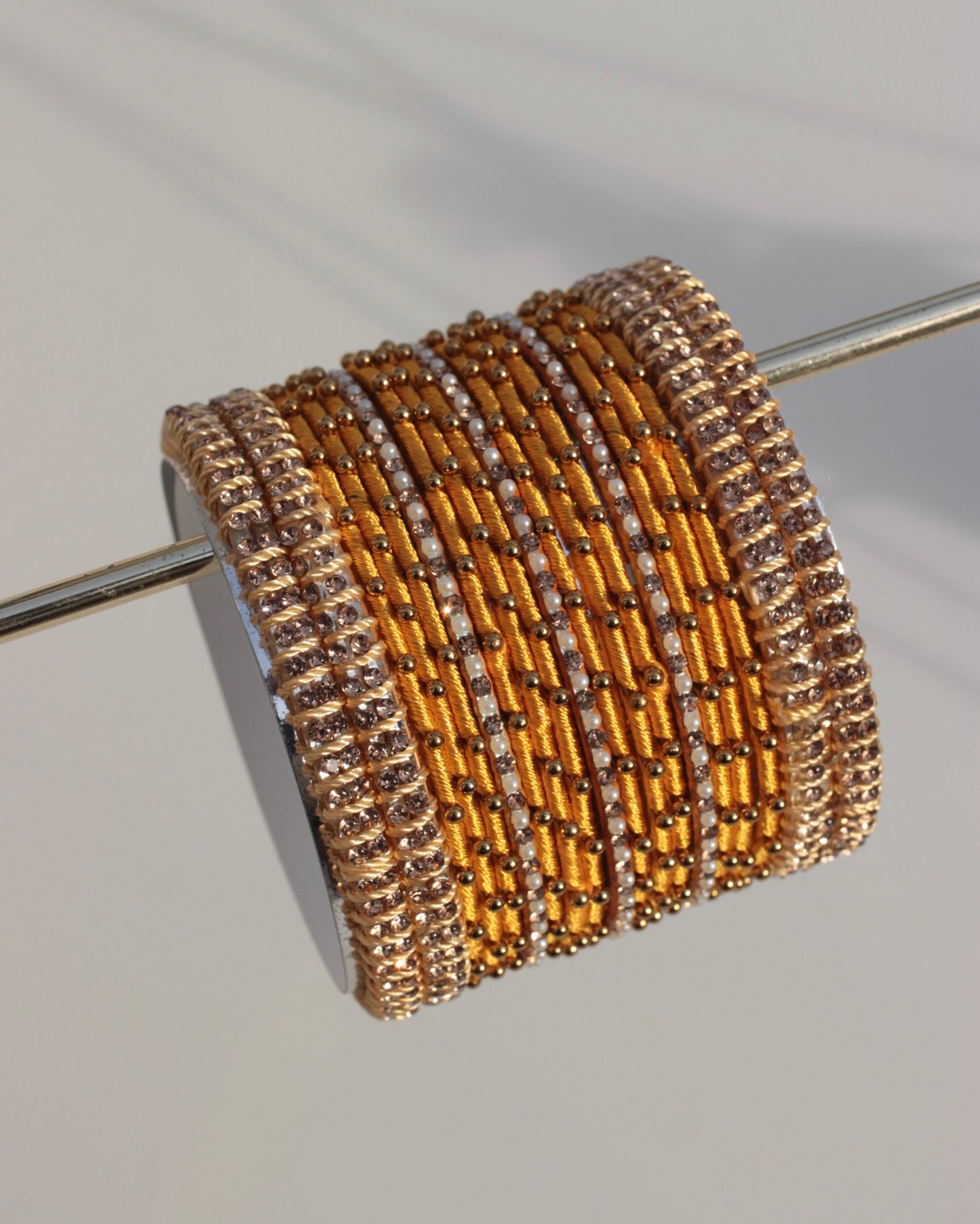 Aura Bangle Set-Mustard