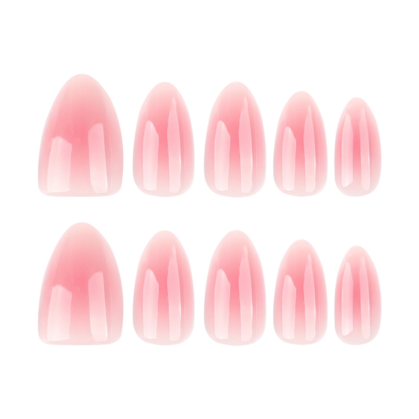 Most natural Nails-3859-Medium Length Almond nails- Free 4 pc nail kit included