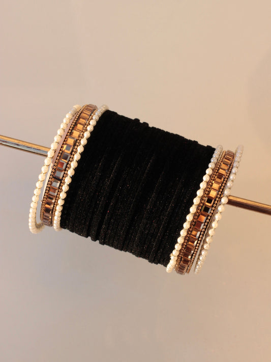 Velvet Empress Bangle Set-8-Black