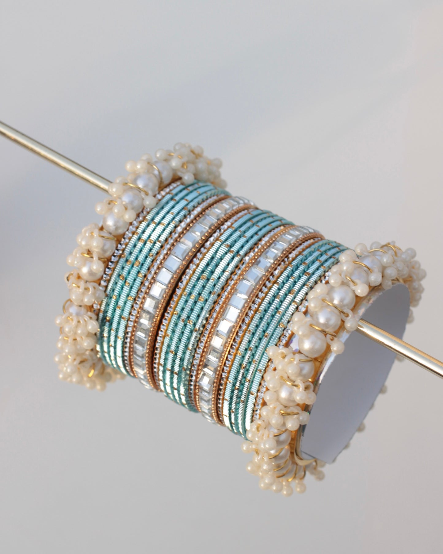 Glowcore Bangle Set-Blue Golden