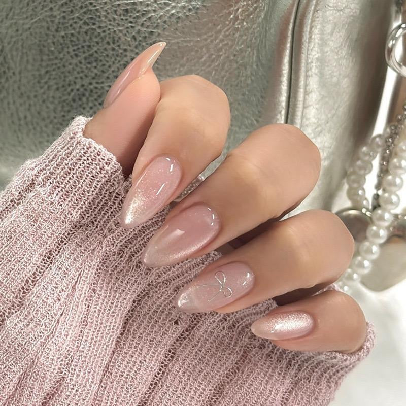 Handmade cateye + glitter Nails-103- 3D handmade Nails-3099- Free 4 pc nail kit included