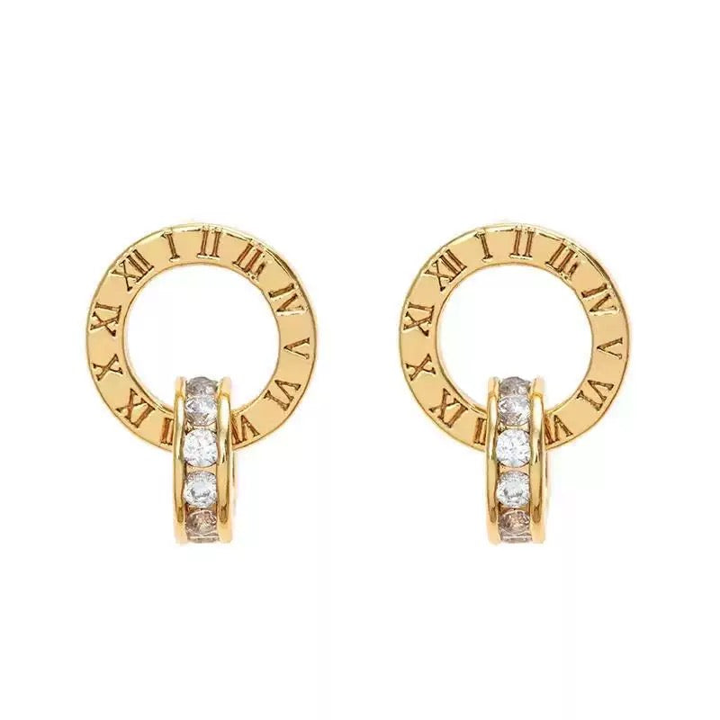 Crystal Charm Stud Earrings (N225)
