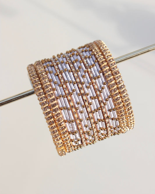 Aura Bangle Set-White