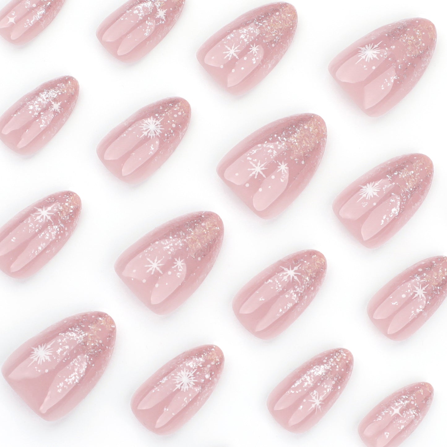 Nails-3576-Medium Length Almond nails- Free 4 pc nail kit included