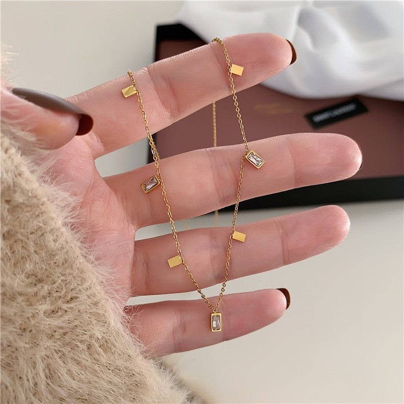 JNecklace -24K gold plated - stainless steel necklace tarnish free - PC 668 - CL
