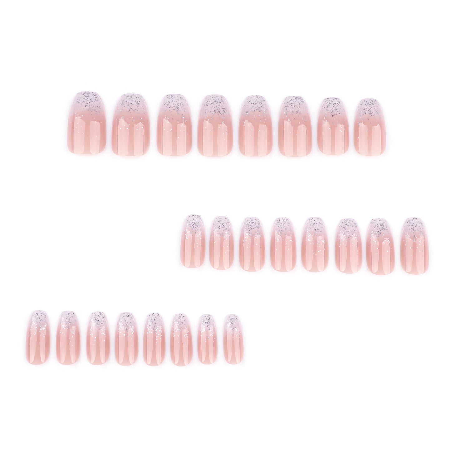 Nails-3736-Medium Length Almond nails- Free 24 pc Sticker Sheet included