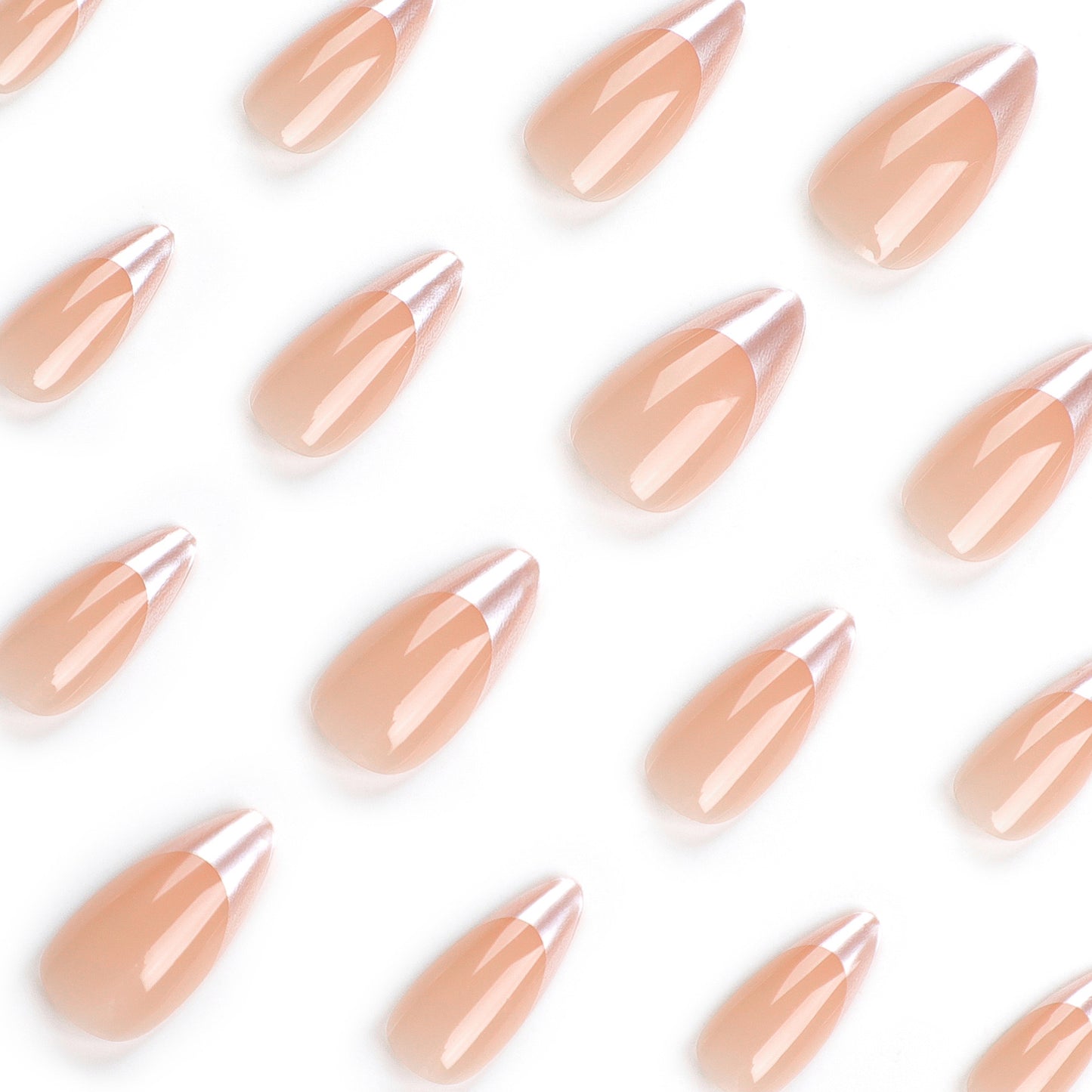 Reflective French Nails-2828- Free 24-pc Sticker Sheet included