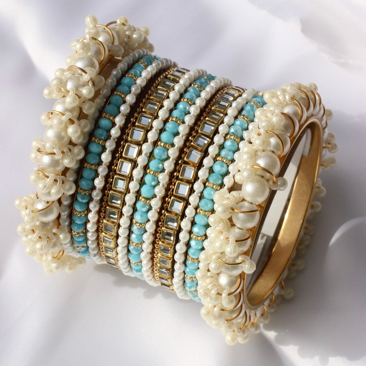 Celeste Pearlé Bangle Set-2-Ferozi