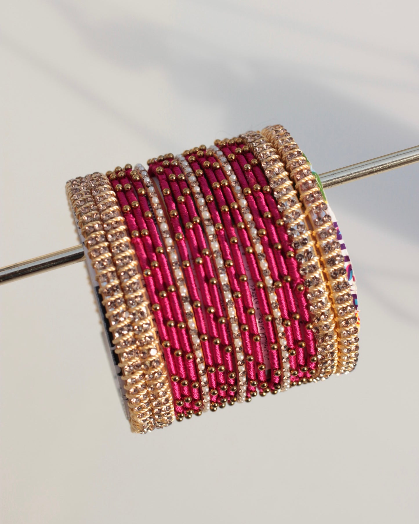 Aura Bangle Set-Shocking Pink