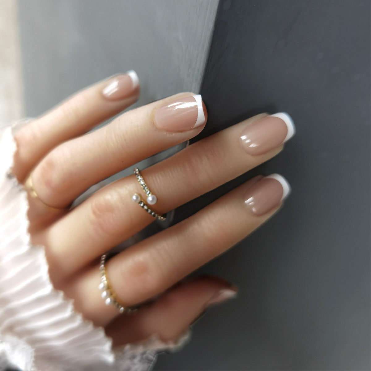 Nails-920-Mid length Square nails- Free 4-pc Nail-kit included