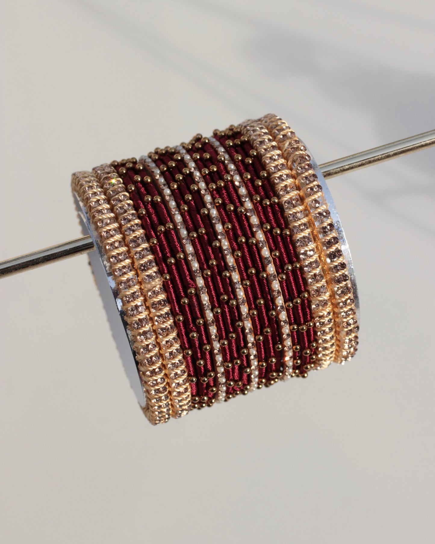 Aura Bangle Set-Mehroon