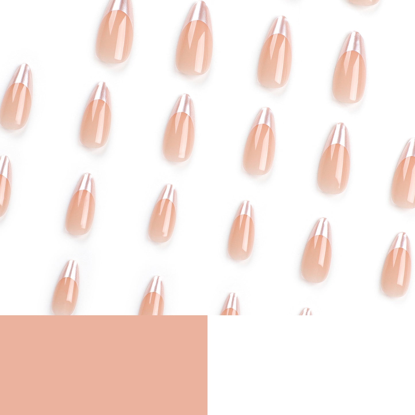 Reflective French Nails-2828- Free 24-pc Sticker Sheet included