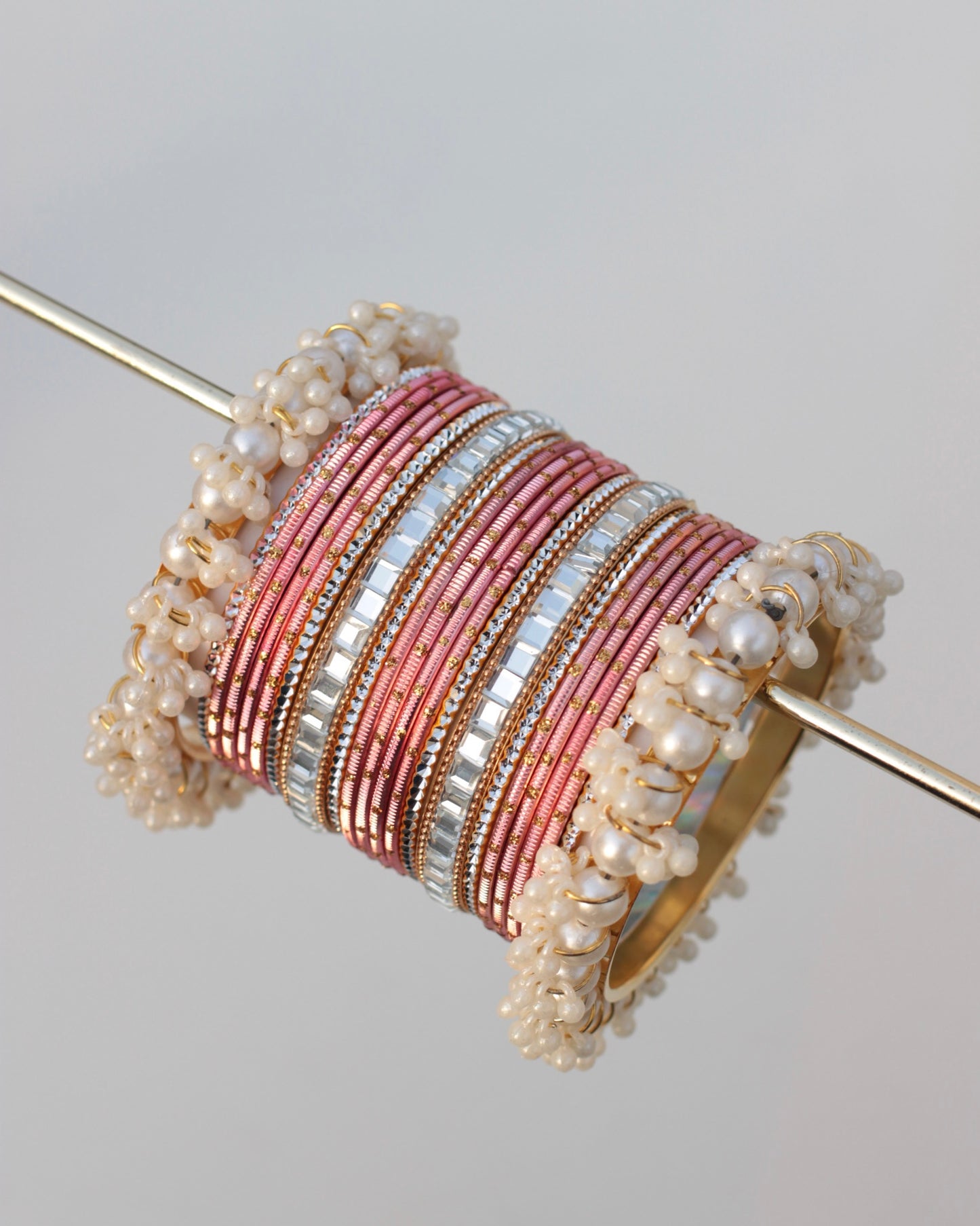 Glowcore Bangle Set-Peach Pink