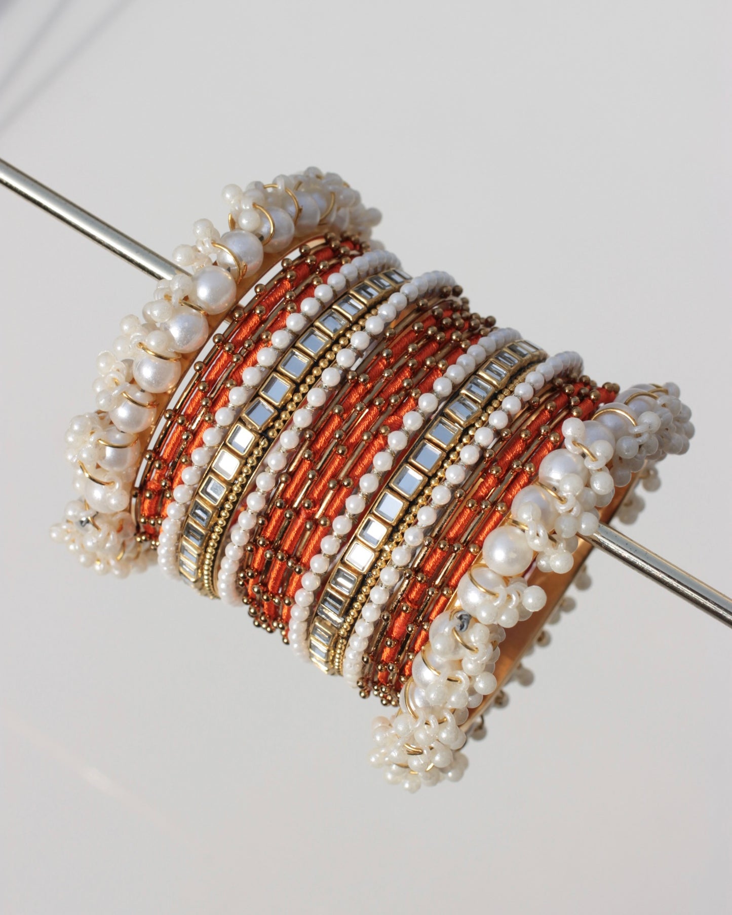 Zariah Premium Bangle Set-- Orange