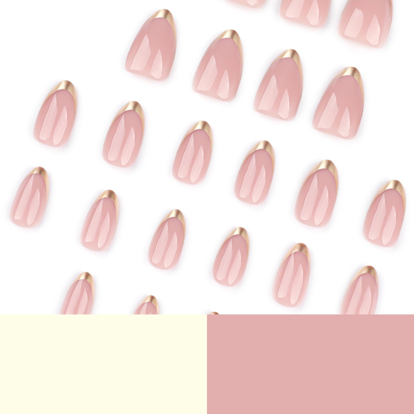 Nails-3719-Medium Length Almond nails- Free 4 pc nail kit included