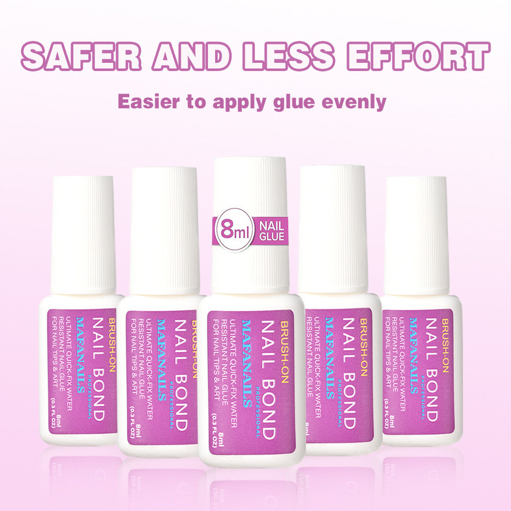 Strong Brush Nail Glue - tough glue for long stickiness - enough for many times use
