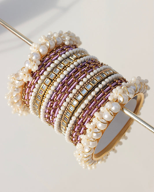 Zariah Premium Bangle Set-Light Purple