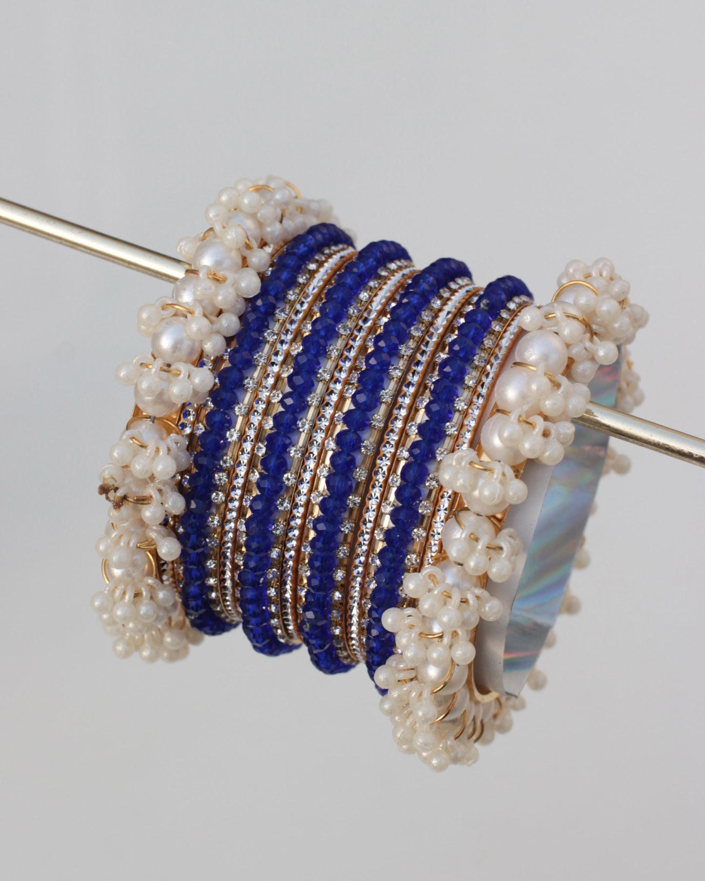 Naqsh-e-Sitara Bangle Set-Dark Blue