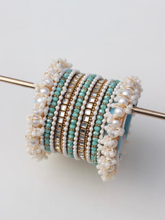 Celeste Pearlé Bangle Set-2-Shimmer Turcoise