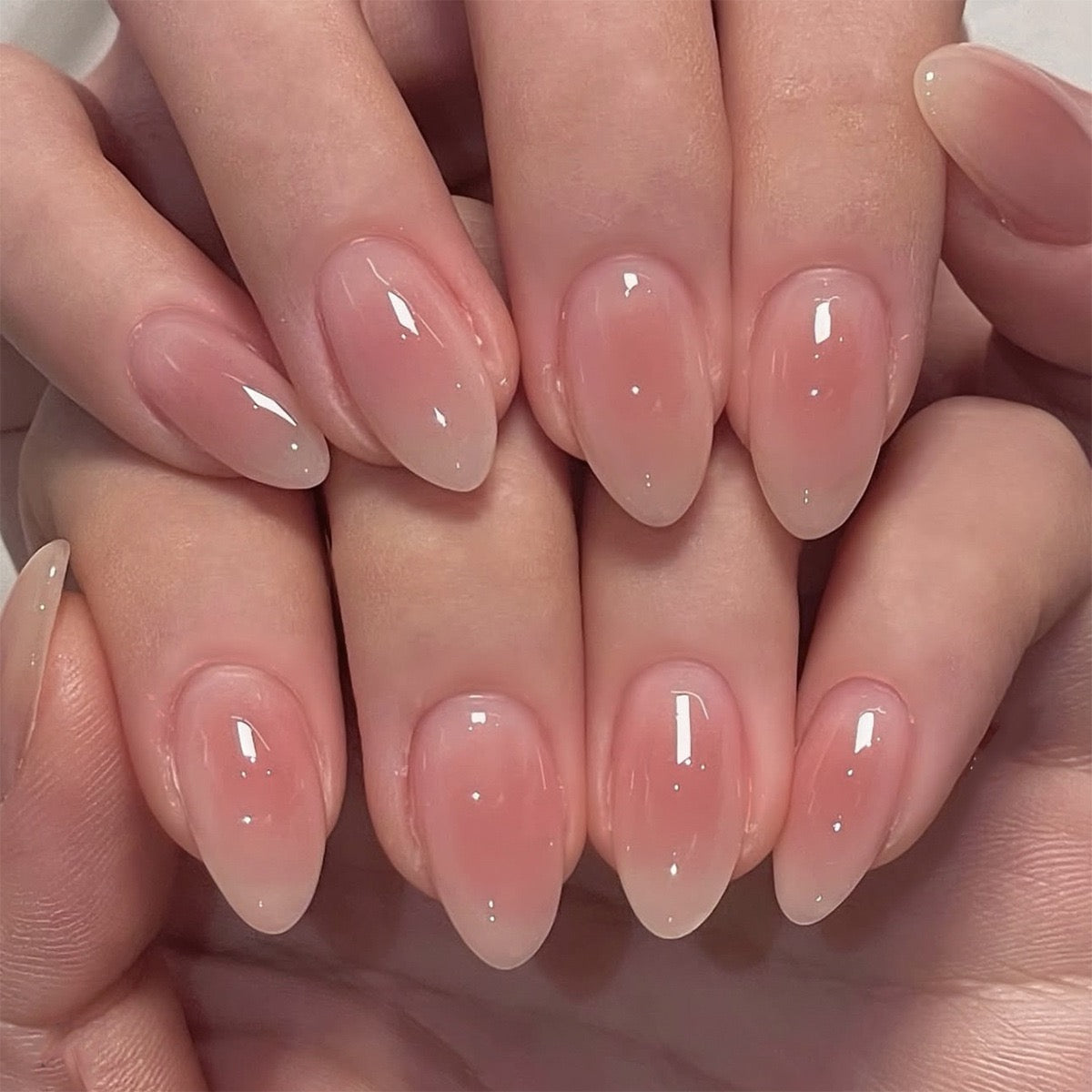 Most natural Nails-3859-Medium Length Almond nails- Free 4 pc nail kit included