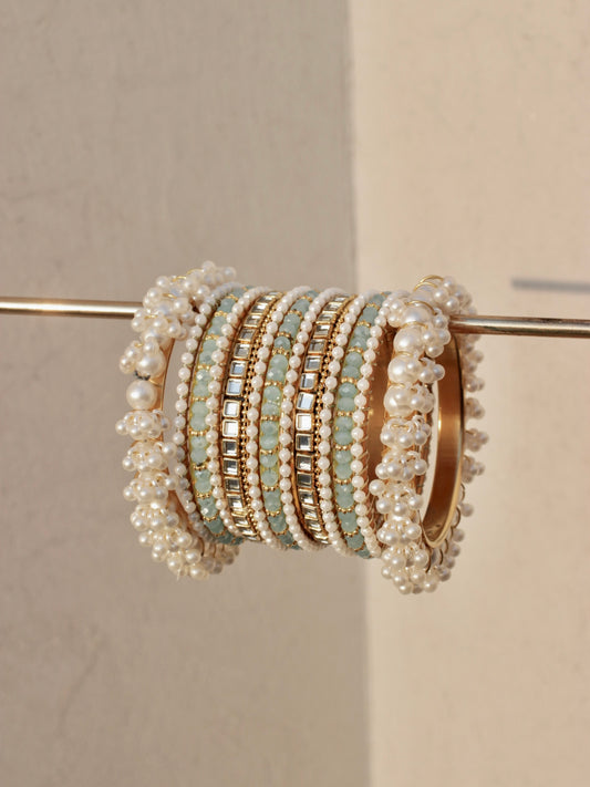 Celeste Pearlé Bangle Set-2-Ice Blue