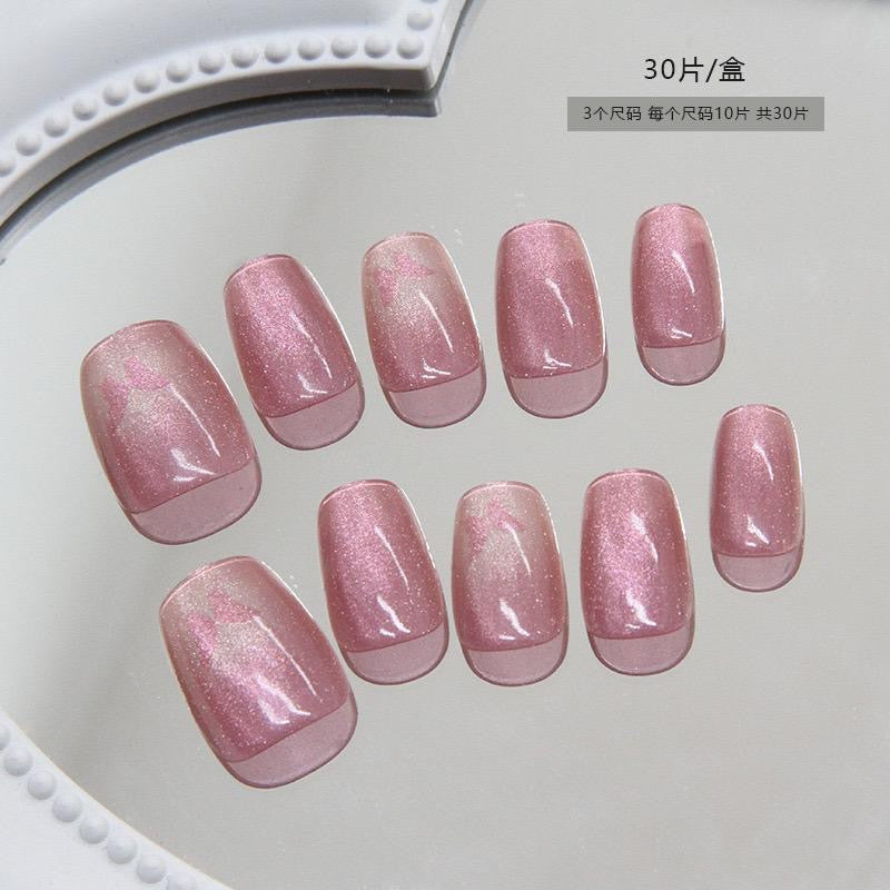 Handmade Cat-eye Nails-30 nails in one pack-096- Free 24 pc Sticker Sheet included