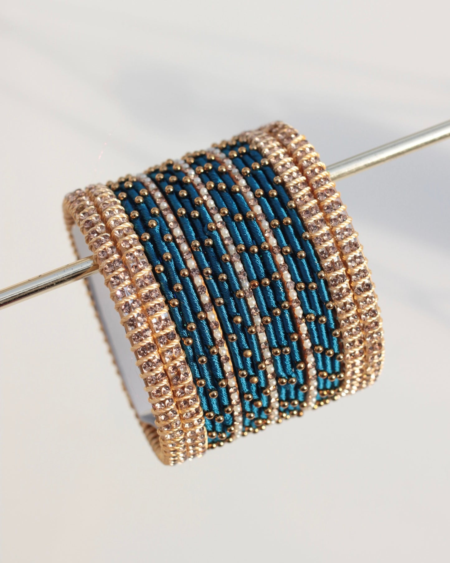 Aura Bangle Set-Teal