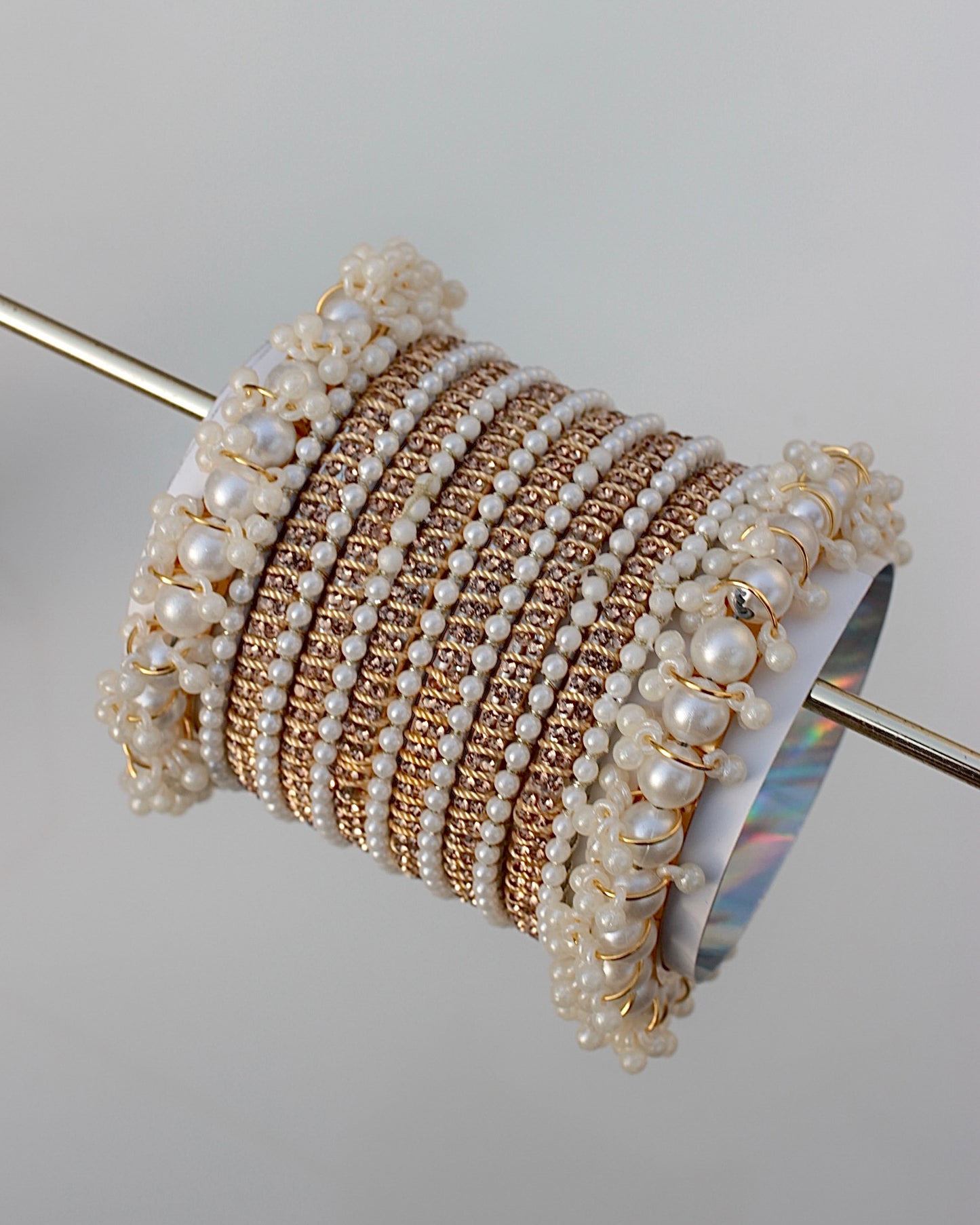 Lailaa Luxe Bangle Set-Golden White