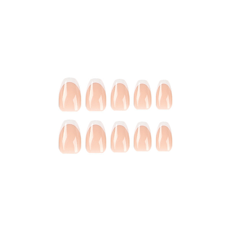 Square French Nails-2419 - Free 4 pc nail kit included