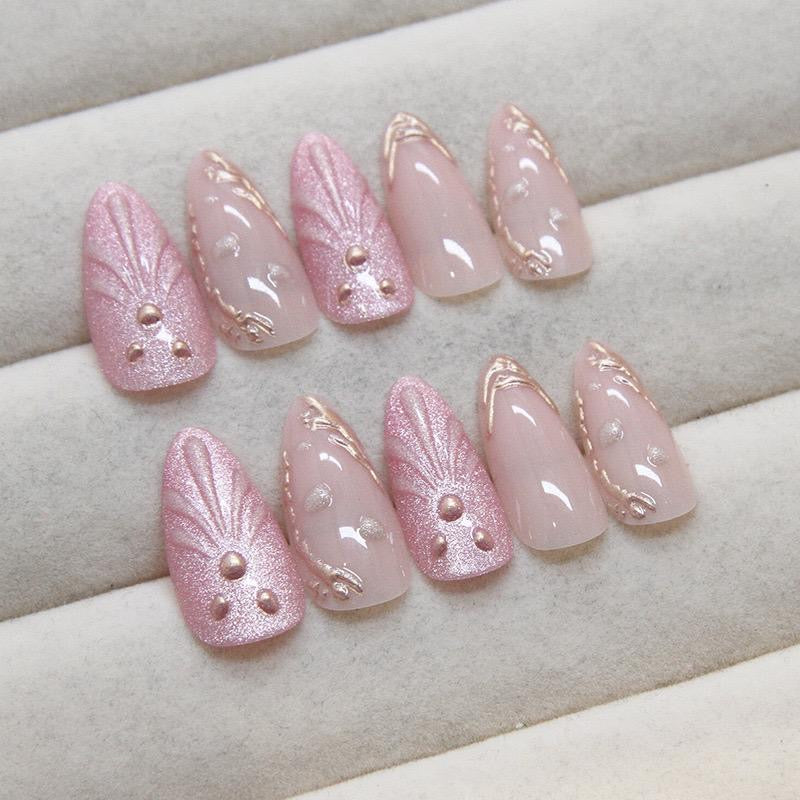 3D Handmade cat-eye Nails-934- FREE Nail-kit included with this Nails pack-CL