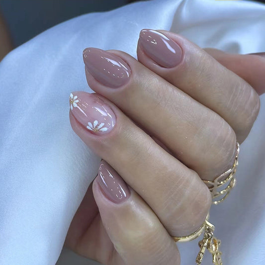 Nails-1773-Medium Length Almond nails- Free 24 pc Sticker Sheet included