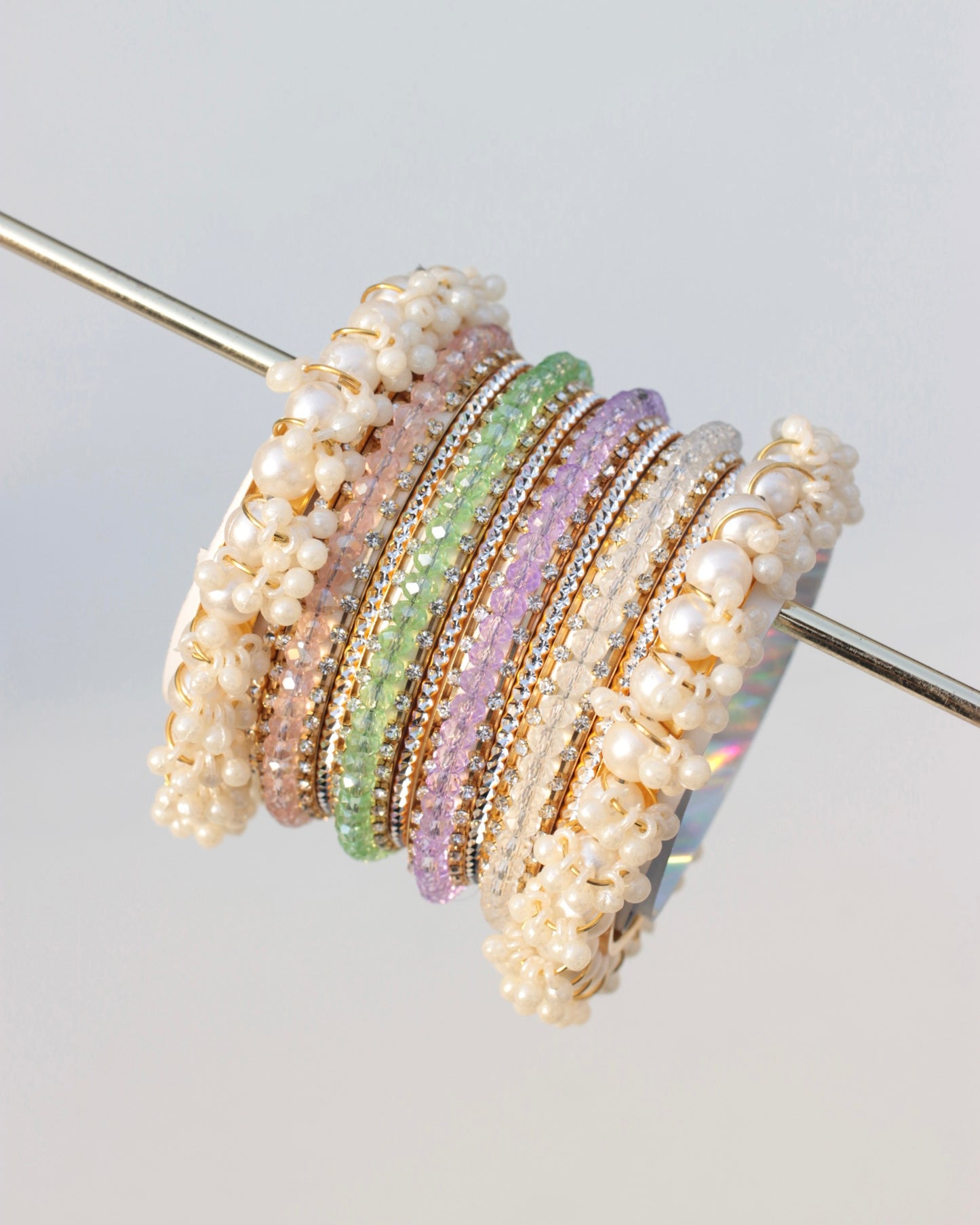 Naqsh-e-Sitara Bangle Set-Multi Pastel