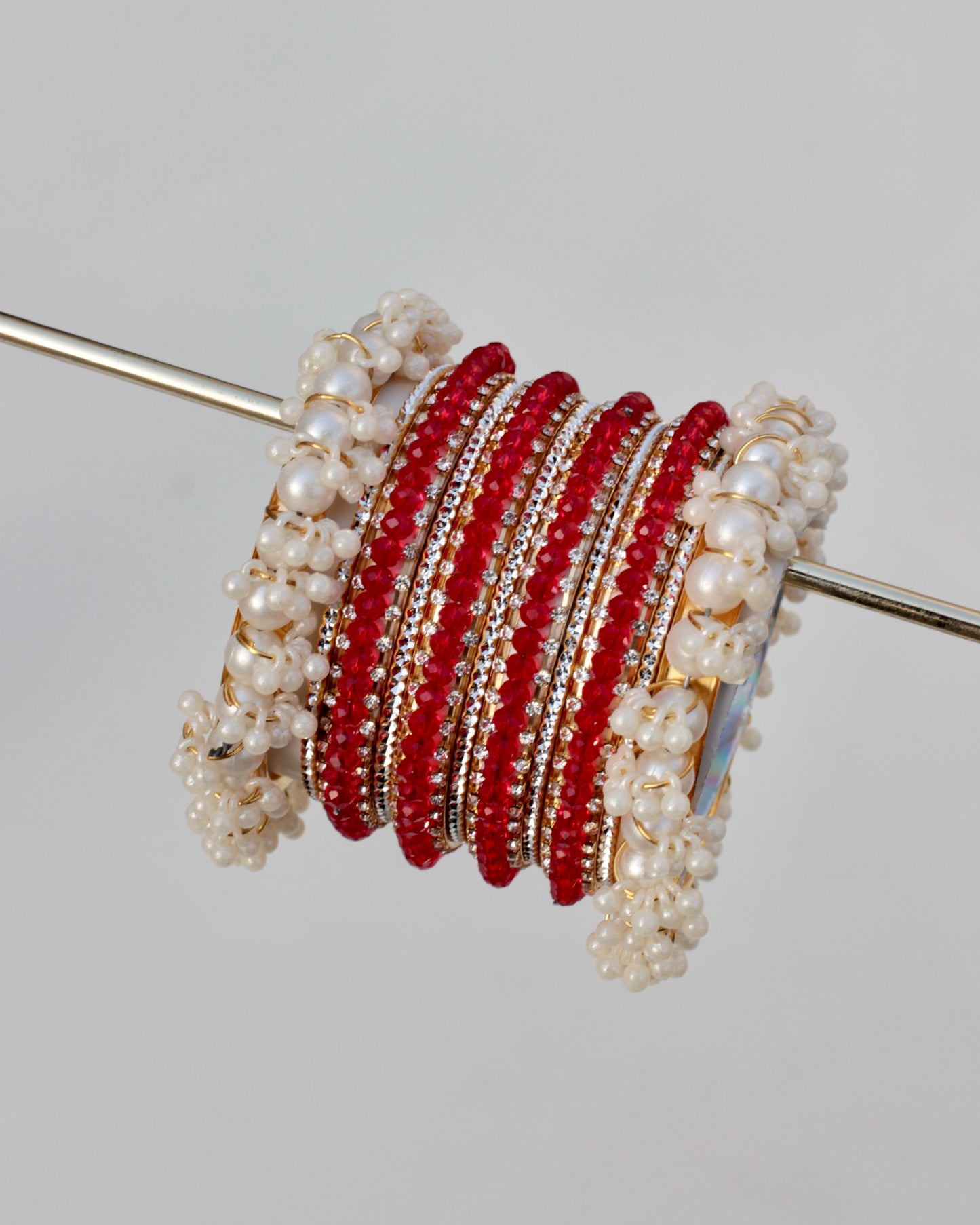 Naqsh-e-Sitara Bangle Set-Red