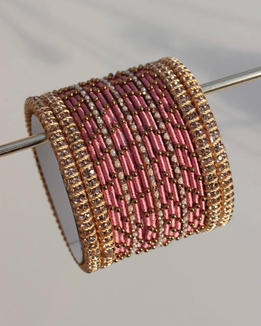 Aura Bangle Set-Baby Pink