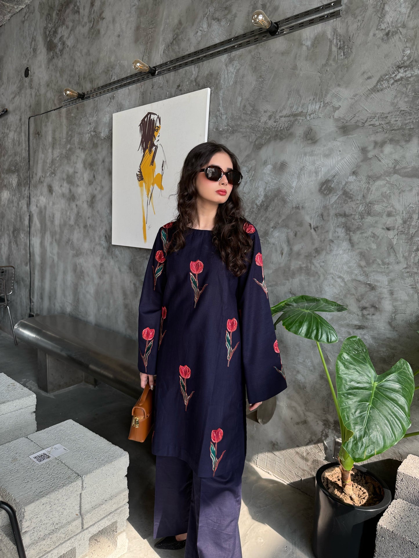 Crimson Tulip - 2 pc Stitched