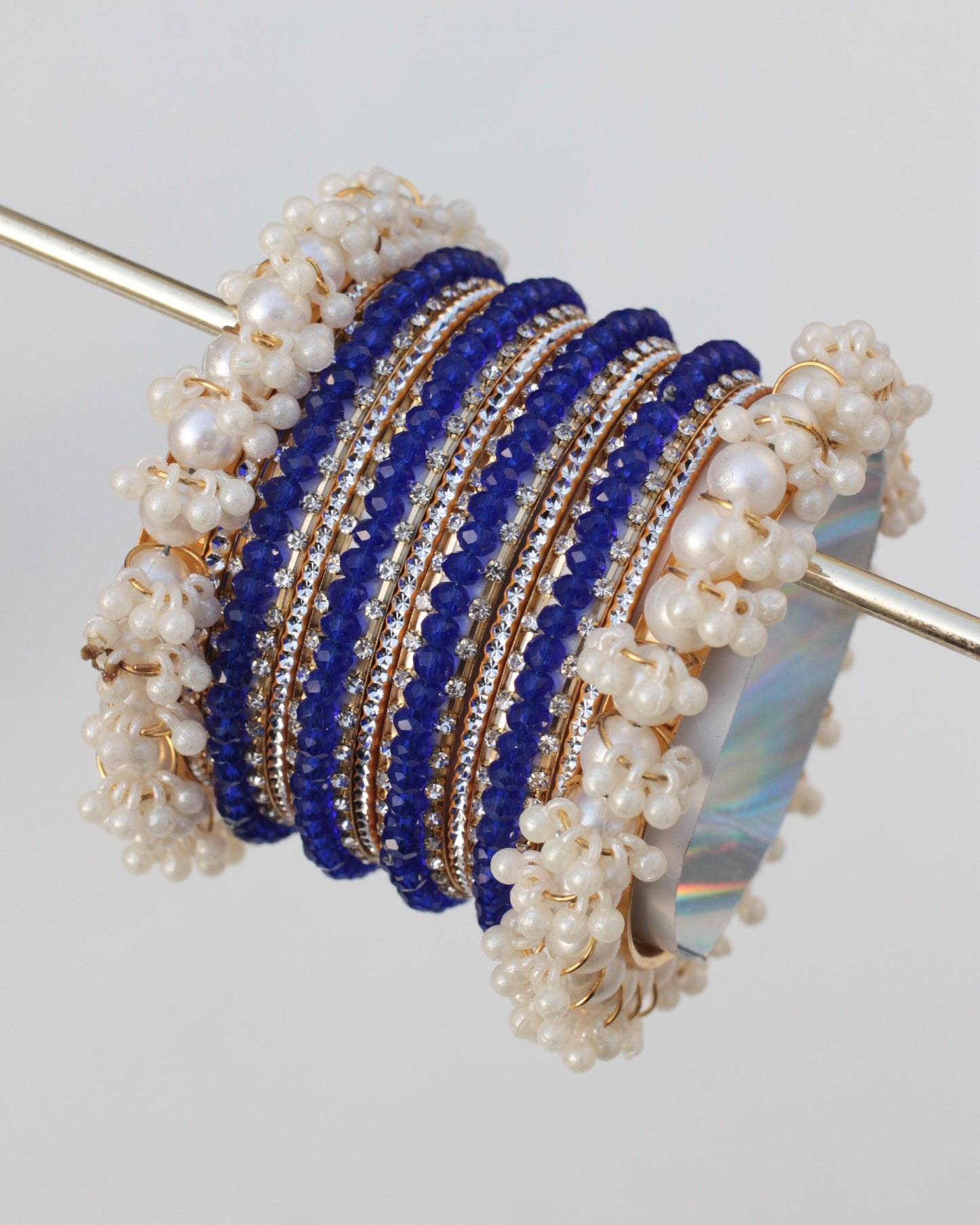 Naqsh-e-Sitara Bangle Set-Dark Blue