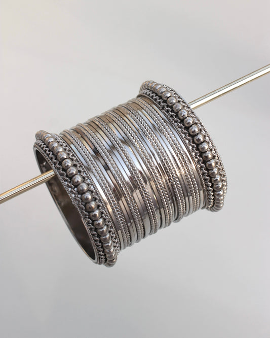 Ayra Antique Bangle Set- silver