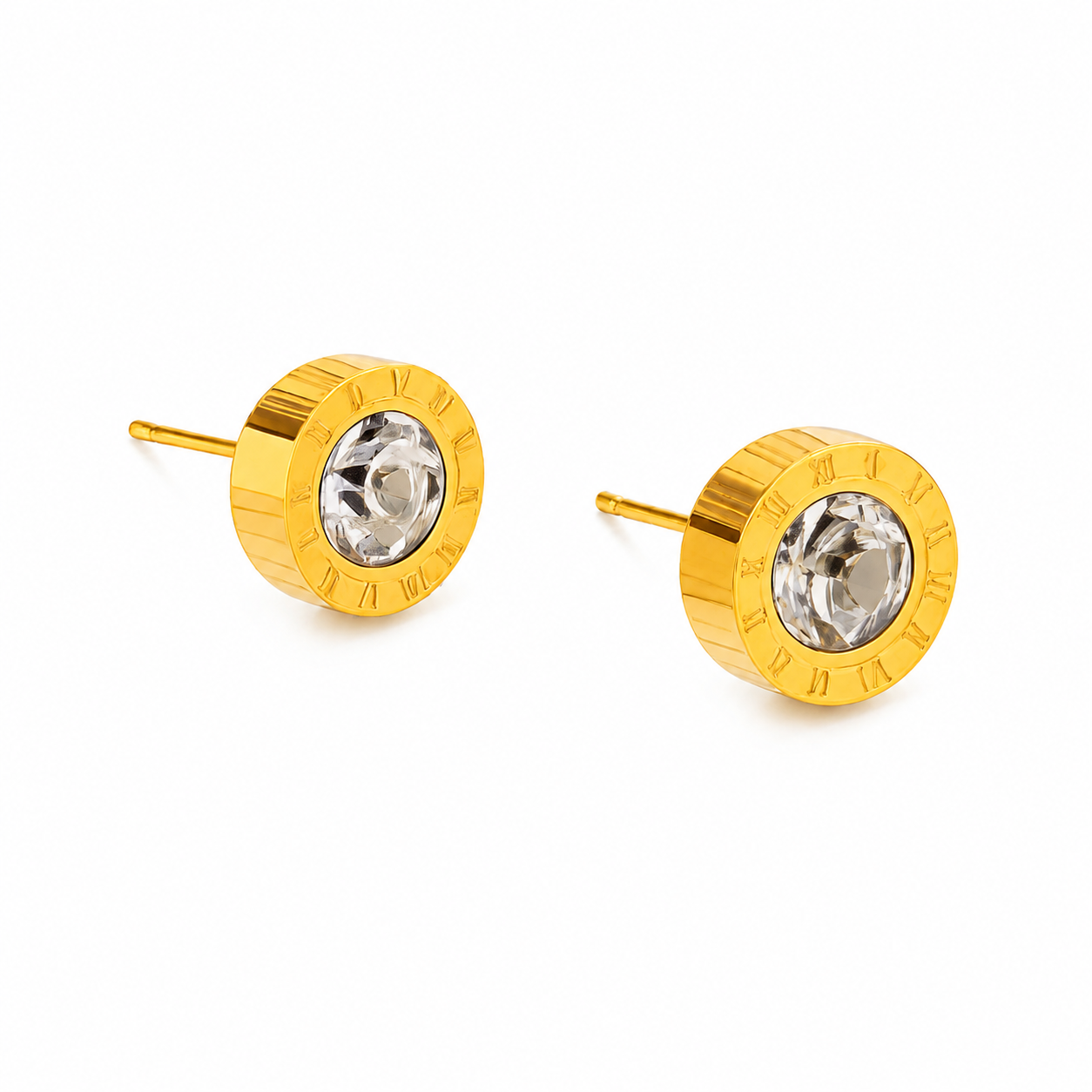 Golden Orbit Stud Earrings (N241)